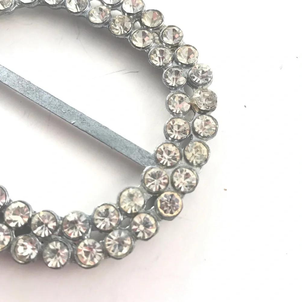 Vintage Buckle Rhinestone Scarf Slide Accessories